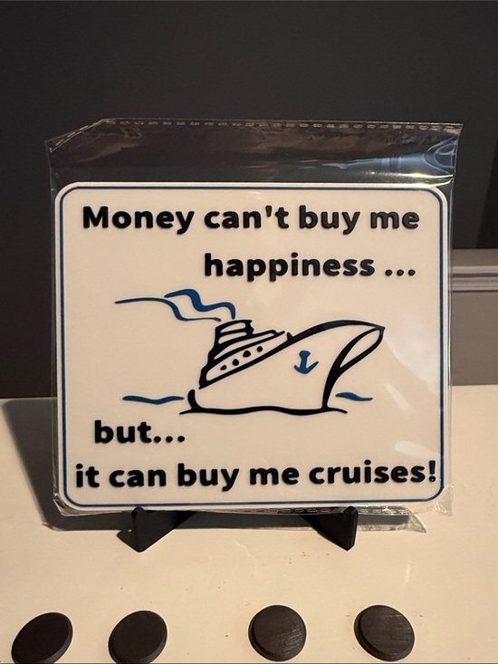 Other - Funny Cruise Quote Decorative Tile - White with Blue and Black